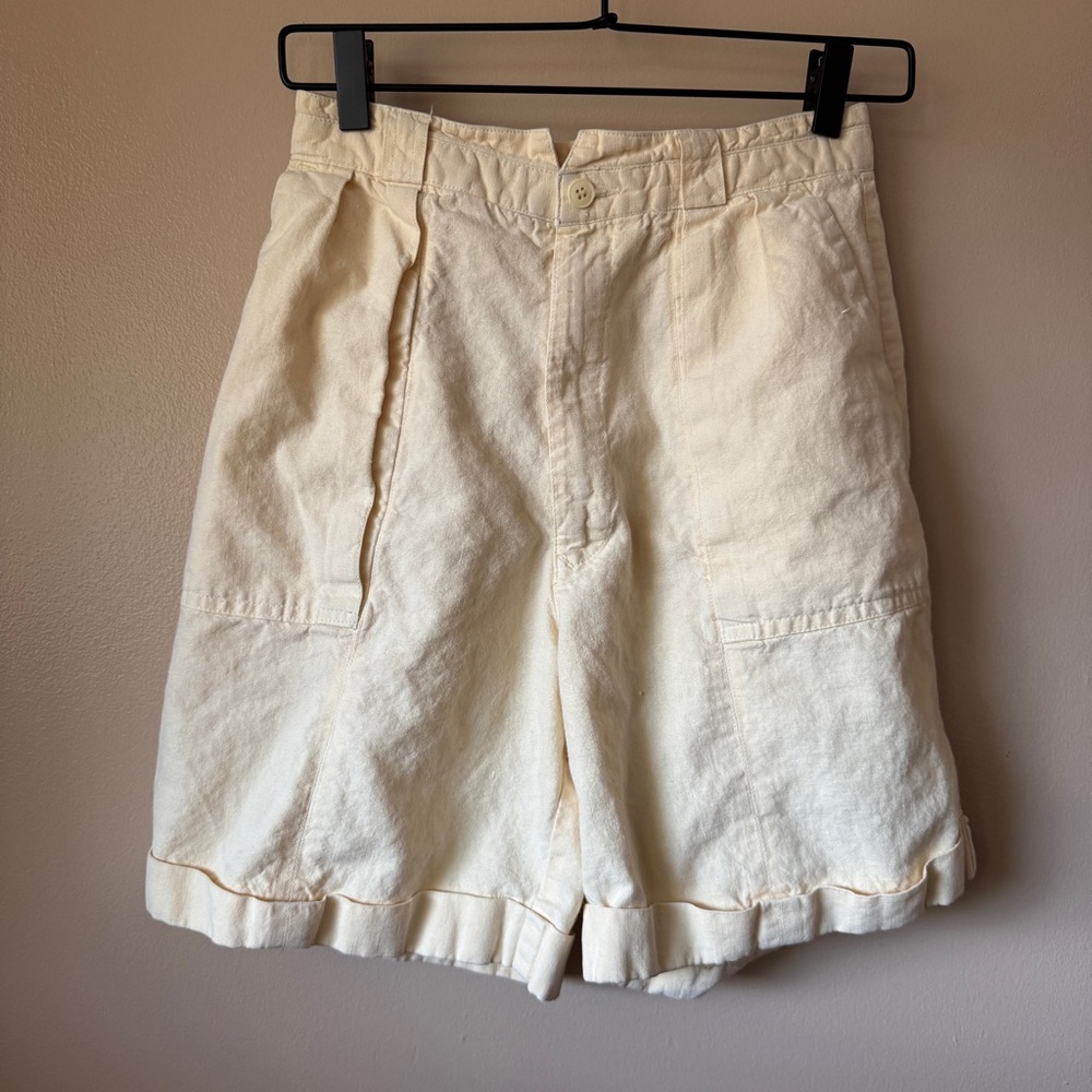 Vintage Butter Yellow Linen Shorts